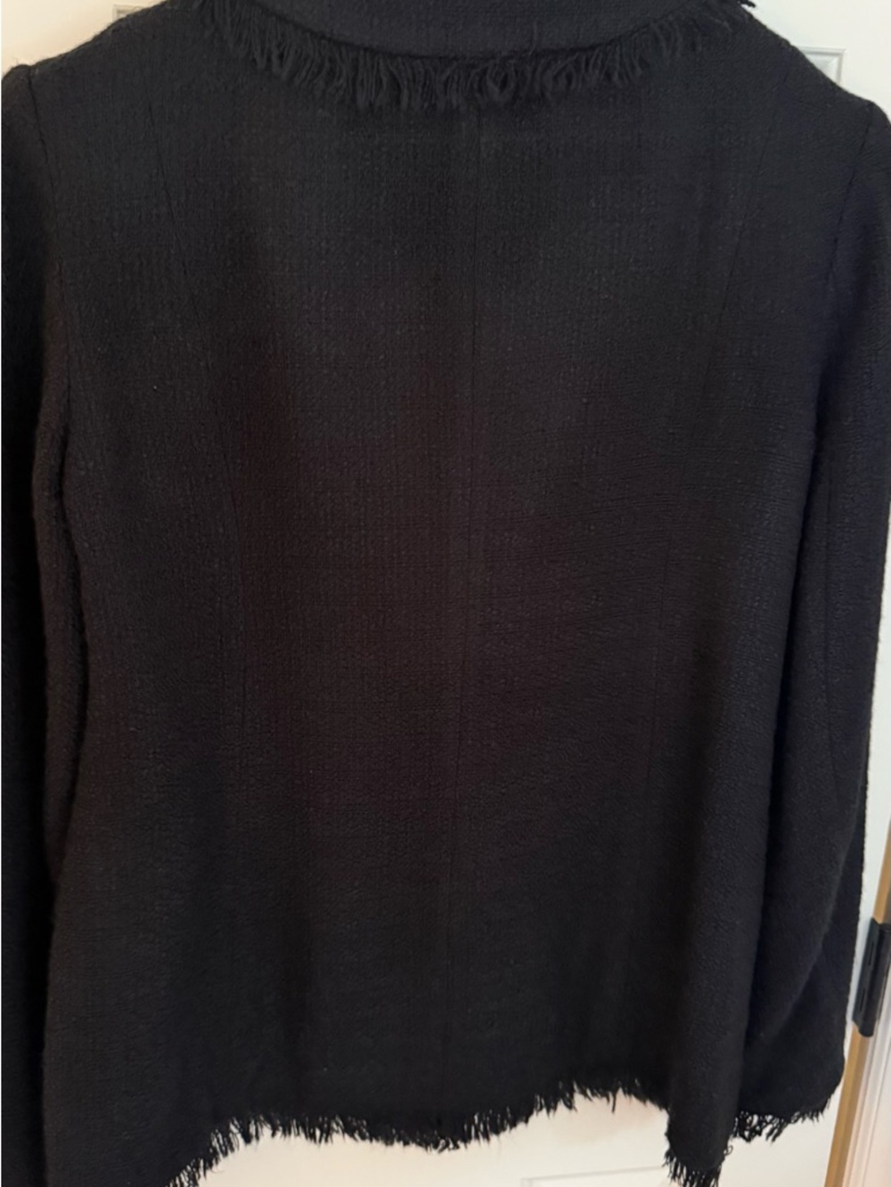 mac & jac Black Fringe-Trim Button Jacket - Picture 6 of 9